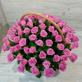 Превью Корзина из 101 розовой розы
