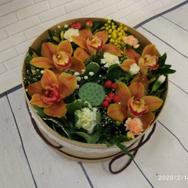 Превью Букет «Новый день» с лотосом и орхидеей