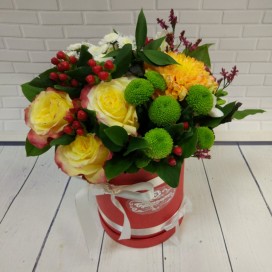 Превью Букет в шляпной коробке «Отличное настроение»